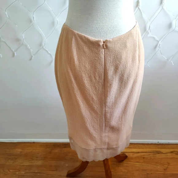 Anne Klein Skirt / Peach w/ Lace / Size 12 / Career - Picture 4 of 7